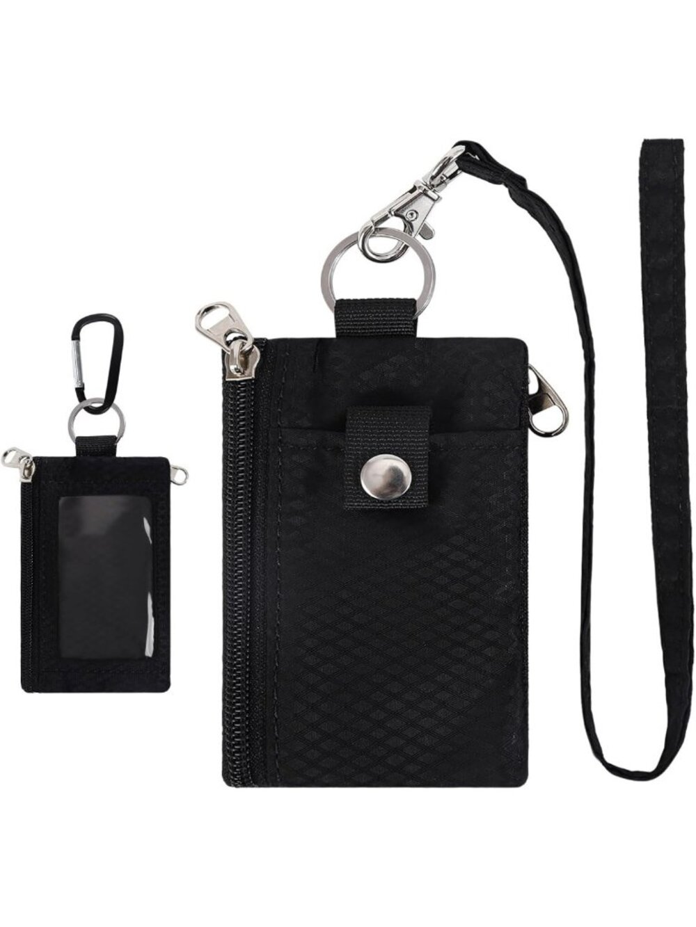 RFID Blocking Minimalist Lanyard Wallet for Travel, ID Card Holder, Keychain